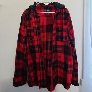 Men's red plaid flannel